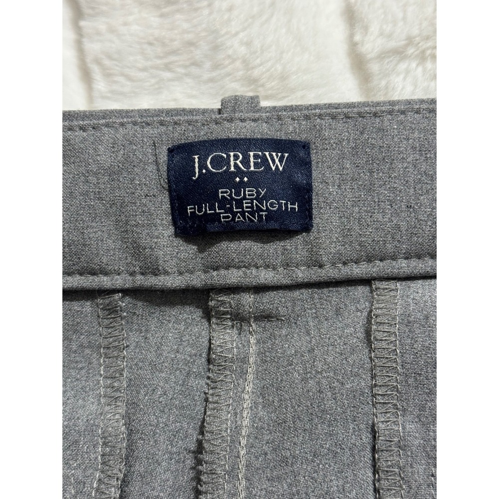 J. Crew Factory Ruby Full-Length Pants Women's Large Gray Stretch Twill Career - Picture 4 of 6